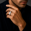 925 sterling silver men’s rectangular CZ statement ring