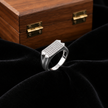 925 sterling silver men’s rectangular CZ statement ring