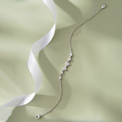 Ribbon Design Bow Grace Diamond Adjustable Bracelet for Women