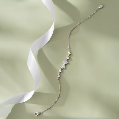 Ribbon Design Bow Grace Diamond Adjustable Bracelet for Women