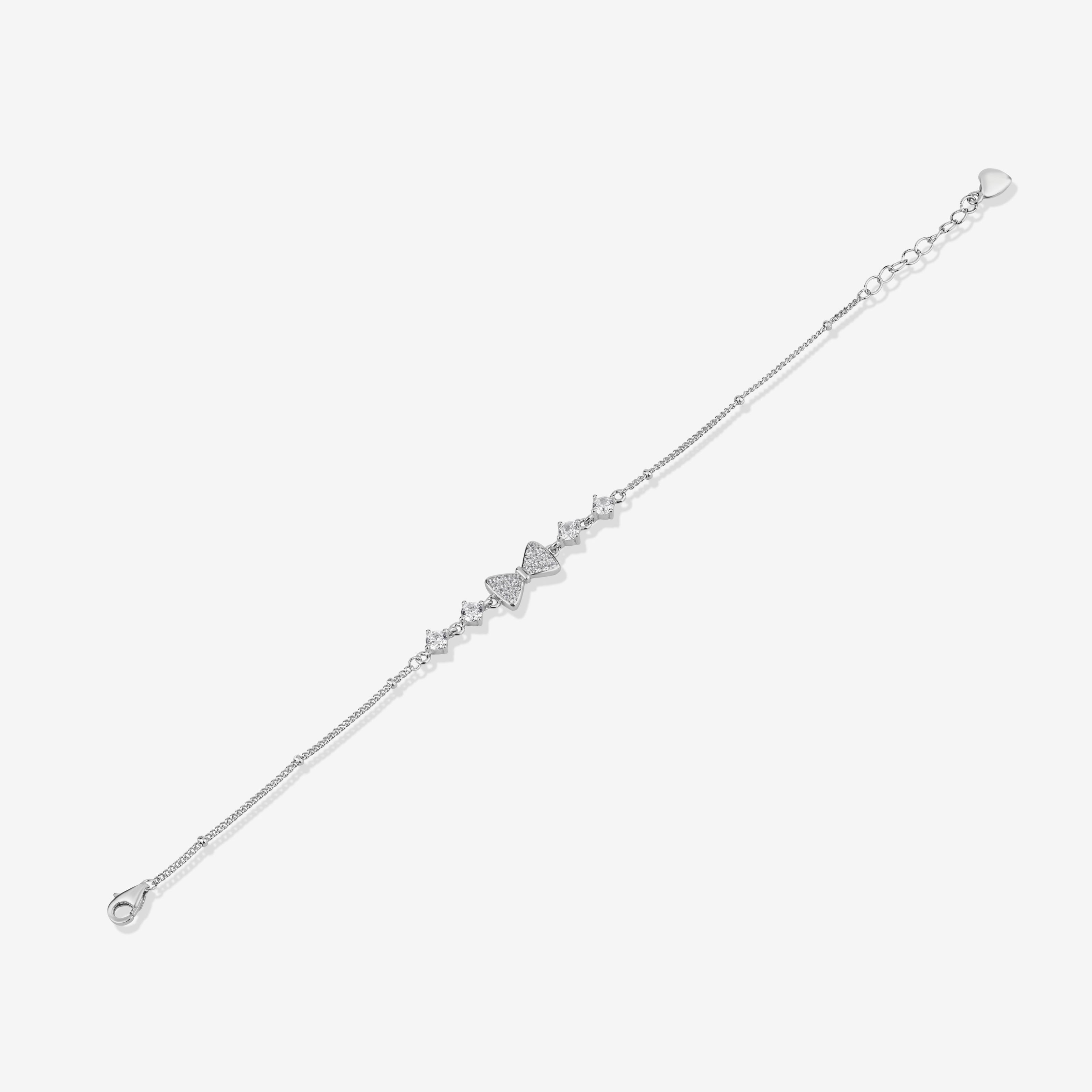 Ribbon Design Bow Grace Diamond Adjustable Bracelet for Women