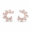 Rose Gold Half Circle Diamond 925 Sterling Silver Stud Earrings for Women