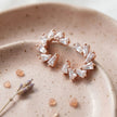 Rose Gold Half Circle Diamond 925 Sterling Silver Stud Earrings for Women
