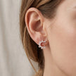 Rose Gold Half Circle Diamond 925 Sterling Silver Stud Earrings for Women