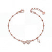 Rose gold 925 sterling silver heart pearl bracelet for women