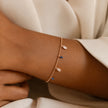 Rose gold 925 sterling silver bracelet with blue and white stones for women
