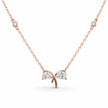 Rose Gold Bow CZ 925 Sterling Silver Pendant Chain for Women