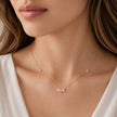 Rose Gold Bow CZ 925 Sterling Silver Pendant Chain for Women