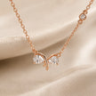 Rose Gold Bow CZ 925 Sterling Silver Pendant Chain for Women