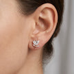 Silver Rose Diamond 925 Sterling Silver Stud Earrings for Women