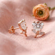 Silver Rose Diamond 925 Sterling Silver Stud Earrings for Women