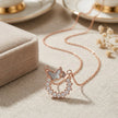 Rose Gold Butterfly Round CZ 925 Sterling Silver Pendant Chain for Women