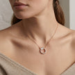 Rose Gold Butterfly Round CZ 925 Sterling Silver Pendant Chain for Women