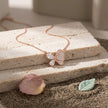 Rose Gold Butterfly & Teardrop Pendant 925 Sterling Silver Chain for Women