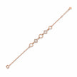 Rose gold 925 sterling silver circle square charm bracelet for women