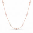 Rose Gold Clear Rectangle Charm 925 Sterling Silver Chain for Women
