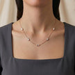 Rose Gold Clear Rectangle Charm 925 Sterling Silver Chain for Women