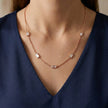 Rose Gold Clear Rectangle Charm 925 Sterling Silver Chain for Women