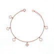 Rose gold 925 sterling silver clover charm bracelet for women