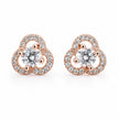 Silver Clover Diamond 925 Sterling Silver Stud Earrings for Women