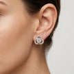 Silver Clover Diamond 925 Sterling Silver Stud Earrings for Women