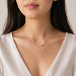 Rose Gold Curved Bar 925 Sterling Silver Pendant Chain for Women