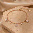 Rose gold 925 sterling silver dangling crystal bracelet for women