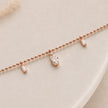 Rose gold 925 sterling silver dangling crystal bracelet for women