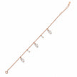 Rose gold 925 sterling silver dangling crystal bracelet for women