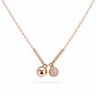 Rose Gold Double Charm 925 Sterling Silver Pendant Chain for Women