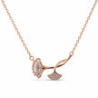Rose Gold Double Leaf Pendant Chain for Women