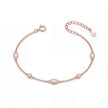 Rose gold 925 sterling silver evil eye crystal bracelet for women