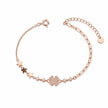 Rose gold 925 sterling silver floral star bracelet for women