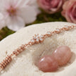 Rose gold 925 sterling silver flower bracelet for women
