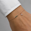Rose gold 925 sterling silver green bar star bracelet for women