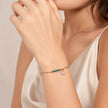 Rose gold 925 sterling silver green bar star bracelet for women