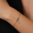 Rose gold 925 sterling silver green bar star bracelet for women