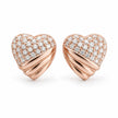 Rose Gold Heart Diamond 925 Sterling Silver Stud Earrings for Women