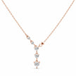 Rose Gold Heart Drop White Stone 925 Sterling Silver Pendant Chain for Women