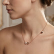 Rose Gold Heart Drop White Stone 925 Sterling Silver Pendant Chain for Women