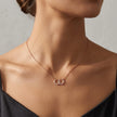 Rose Gold Interlocking Circle CZ 925 Sterling Silver Pendant Chain for Women