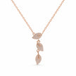 Rose Gold Leaf Design 925 Sterling Silver Chain Pendant for Women