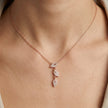 Rose Gold Leaf Design 925 Sterling Silver Chain Pendant for Women