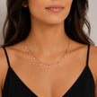 Rose Gold Mixed Round and Square Charm 925 Sterling Silver Chain Pendant for Women