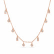Rose Gold Mixed Round and Square Charm 925 Sterling Silver Chain Pendant for Women