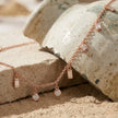 Rose Gold Mixed Round and Square Charm 925 Sterling Silver Chain Pendant for Women