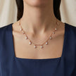 Rose Gold Mixed Round and Square Charm 925 Sterling Silver Chain Pendant for Women