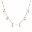 Rose Gold Multi Marquise Leaf Sparkle 925 Sterling Silver Pendant Chain for Women