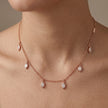 Rose Gold Multi Marquise Leaf Sparkle 925 Sterling Silver Pendant Chain for Women