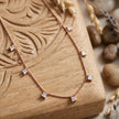 Rose Gold Multi Square White Stone 925 Sterling Silver Pendant Chain for Women